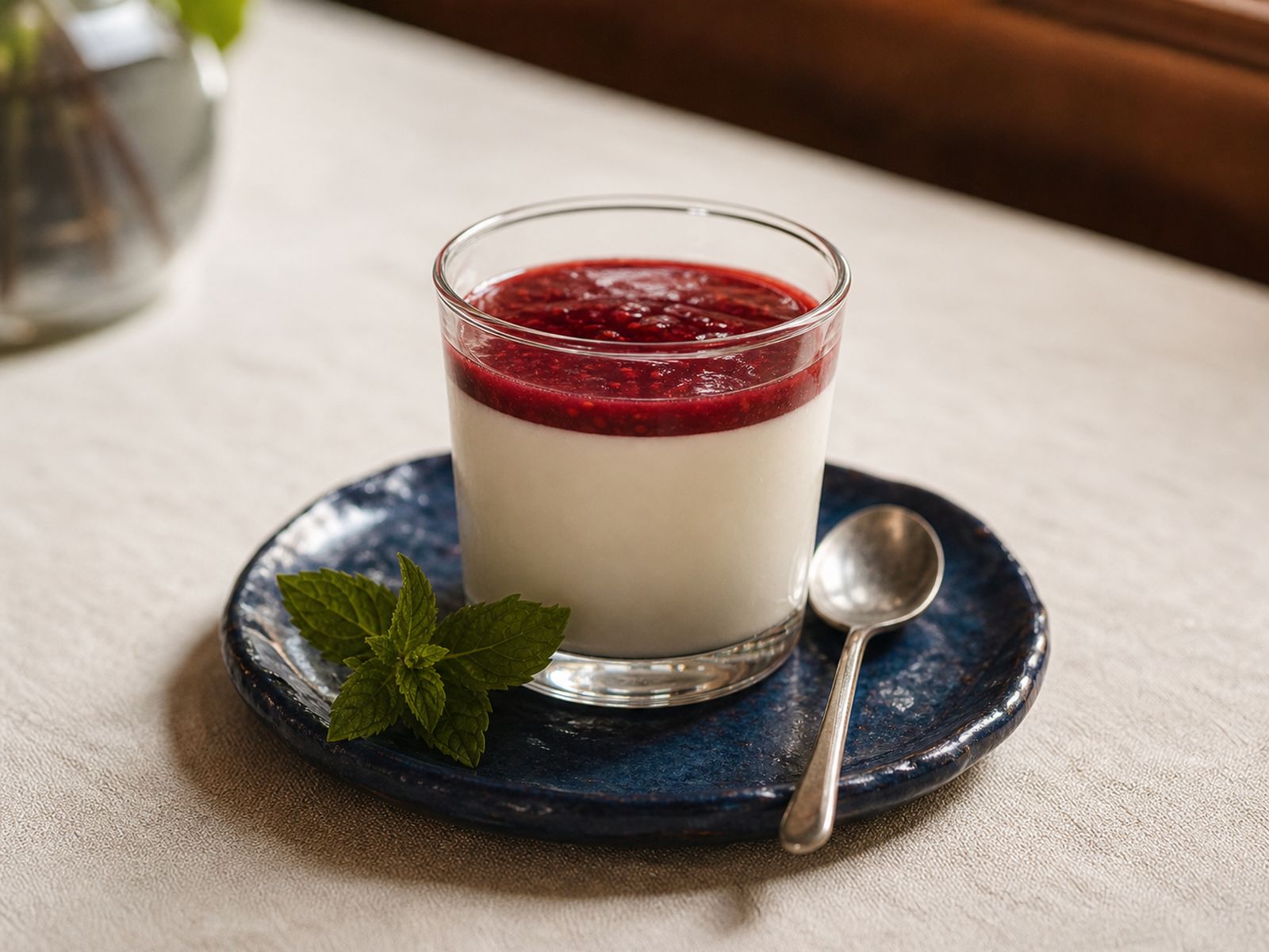 Panna cotta z musem malinowym